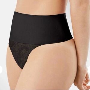 Maidenform Tame Your Tummy Black Shaping Thong Style DM0049 NWT Size Small
